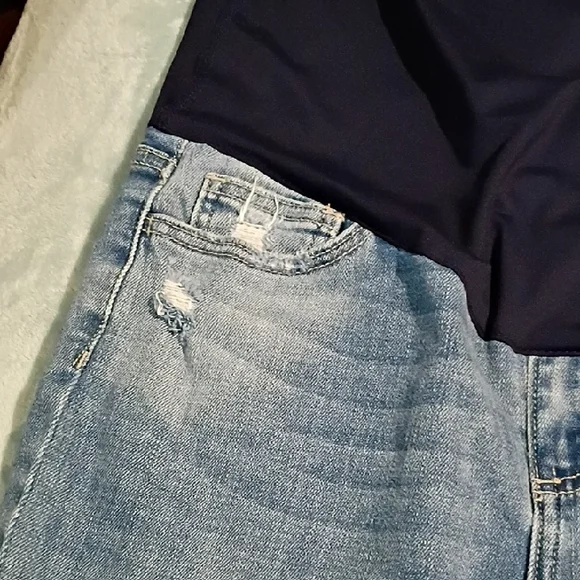Pinkblush Light Blue Distressed Skinny Jeans Maternity Size 30 - Picture 9 of 10